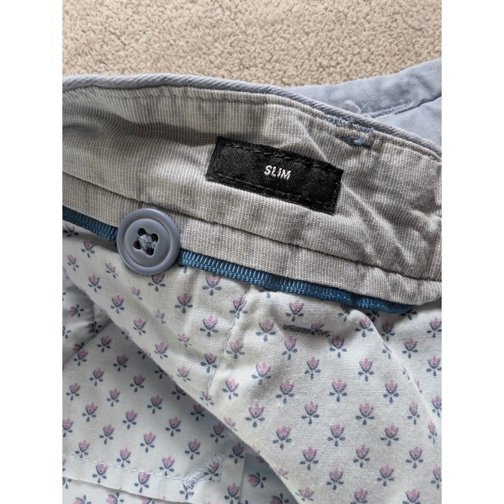 Bonobos Mens Pants Size 30/32 Blue Gray Straight Slim Fit Flat Front - Picture 6 of 15
